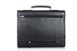 Black leather briefcase isolated on the white