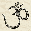 Ohm. Om Aum Symbol.  Hand drawn illustration.