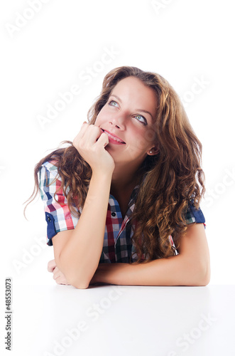 Photo: Happy student isolated on the white Happy student isolated on the white