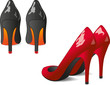 decollete nere e rosse