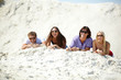 Friends on sand