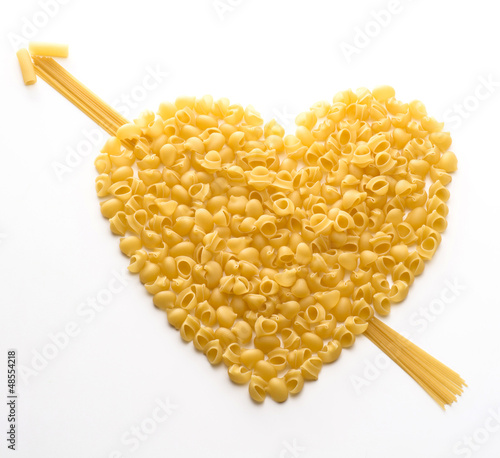Photo: Pasta on white background Pasta on white background