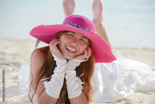 Photo: asian bride on beach asian bride on beach