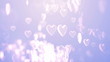 hearts flying on luminous background