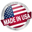Button mit Banner "Made in USA"