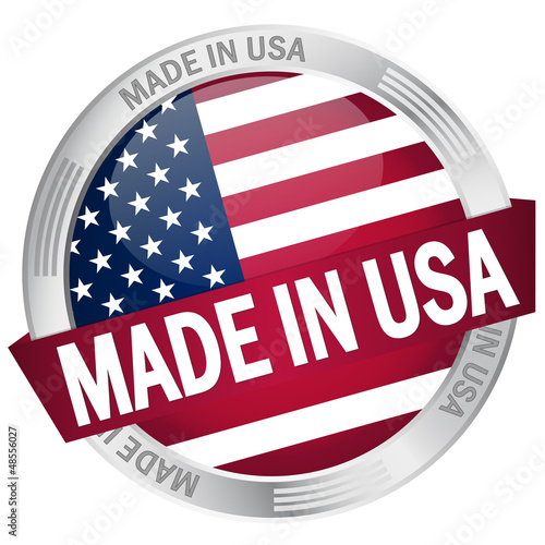 Vector: Button mit Banner "Made in USA" Button mit Banner "Made in USA"