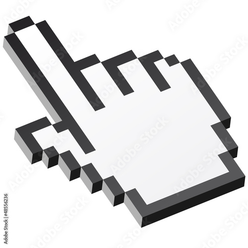Vector: 3D Pixelgrafik Hand - Zeigefinger 3D Pixelgrafik Hand - Zeigefinger