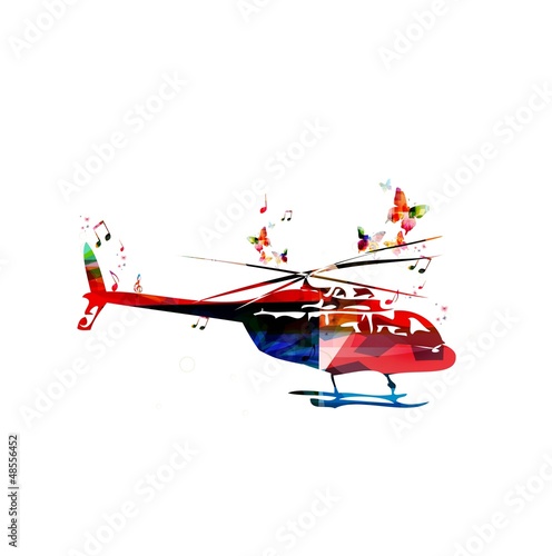 Vector: Abstract vector helicopter background with butterflies Abstract vector helicopter background with butterflies