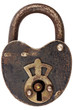 Photo: Vintage corroded padlock isolated on white Vintage corroded padlock isolated on white