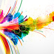 Abstract background forming by watercolor paint splashes.