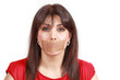 Photo: Woman mouth-taped Woman mouth-taped