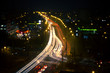 beautiful light trail on the road village