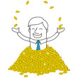 Geschäftsmann, Reichtum, Geld, Münzen, Gold