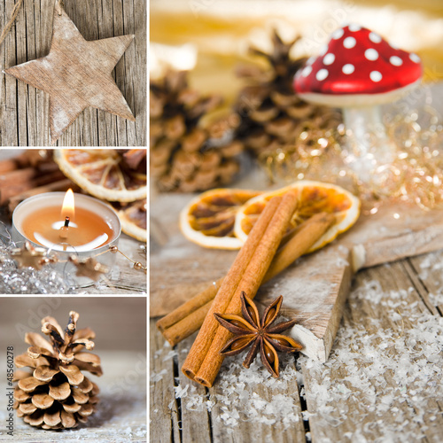 Photo: Christmas decoration collage Christmas decoration collage