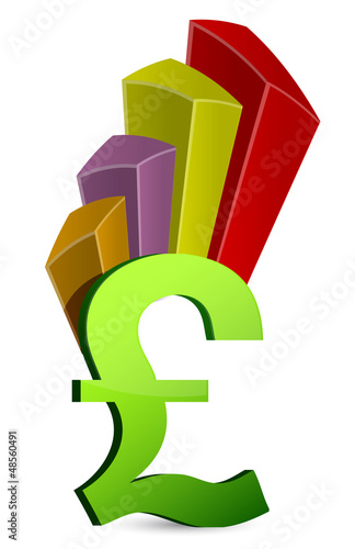 Illustration: currency business graph symbol currency business graph symbol