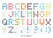 Pixel art alphabet font in pastel colors