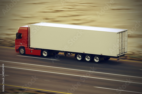 Illustration: Truck on the road. Truck on the road.