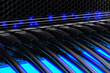 Modern network switch with cables.