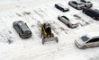 tractor clean winter snow flat house parking