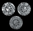Set of diamonds on black BG - isolated with clipping path