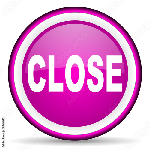 Illustration: close violet glossy icon on white background close violet glossy icon on white background