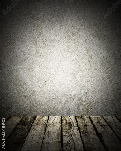 Photo: vintage wood and wall background vintage wood and wall background