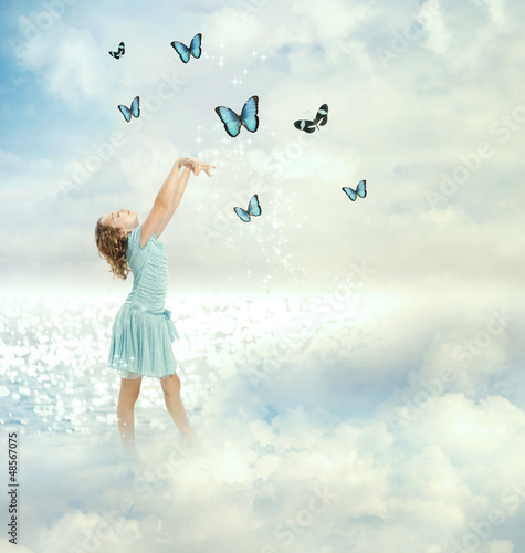 Photo: Little Girl with Butterflies Little Girl with Butterflies