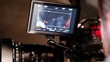 Video shown on display of professional video camera