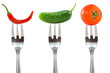 Photo: Vegetables on the forks Vegetables on the forks