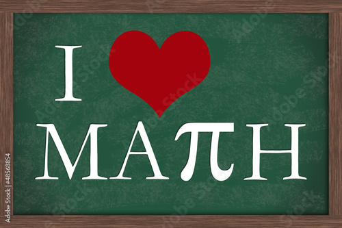 Illustration: I Love Math Chalkboard I Love Math Chalkboard