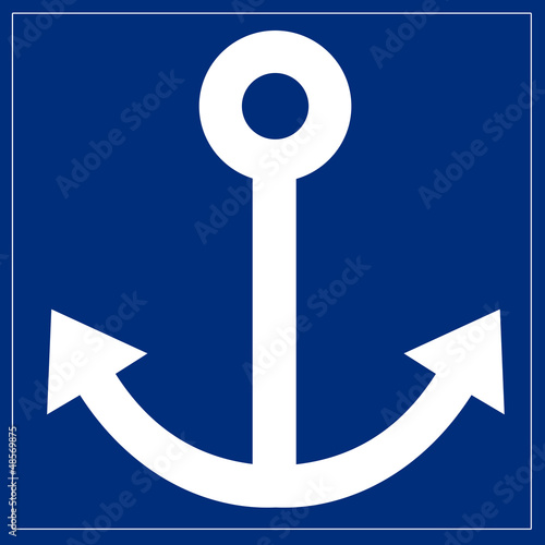Illustration: Schild blau - Anker Schild blau - Anker