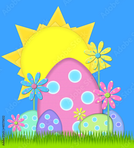 Illustration: Big Easter Egg has sunny day Big Easter Egg has sunny day
