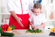 family cooking together