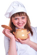 attractive woman cooking