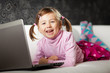 Girl using laptop