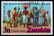 Photo: Postage stamp Zambia 1973 Stanley and Livingstone at Ujiji Postage stamp Zambia 1973 Stanley and Livingstone at Ujiji
