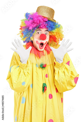 Photo: Funny clown gesturing with hands Funny clown gesturing with hands