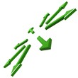 Green arrows explosion