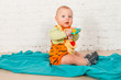 A little baby in Tiger suit