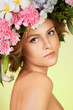 Beautiful woman with flower wreath