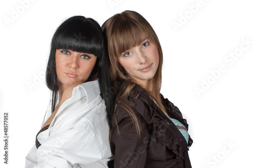Photo: Two Girls Back To Back Two Girls Back To Back