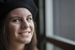 Young Woman with Beautiful Blue Eyes