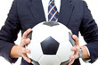 Football manager hold ball