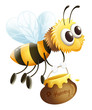 A bee carrying a honey