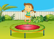 a girl playing on trampoline