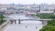 Kremlin and Temple of Christ of Savior stands behind bridges