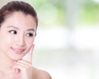 beautiful woman with health skin on face