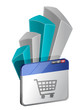 browser window with Shopping Cart and graph