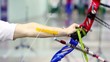 Man engage in archery, focus on bow sideview