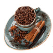 Coffee beans, vanilla, cinnamon and star anise